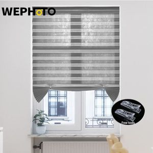 WEPHOTO Easy Up & Down Pleated Window Shades: Adhesive & Convenient