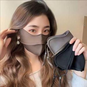 หน้ากากขับขี่กีฬาหน้ากากฤดูหนาวผู้หญิงกันความร้อนปกปิดครึ่งหน้ากันลมหน้ากากสกีกีฬาป้องกันรังสียูวี