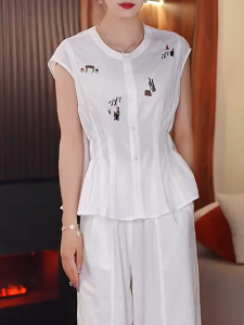 QINGNAER | French Elegant Slimming Womens Blouse Large Size