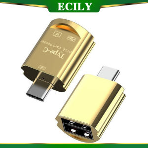 ECILY 2 In 1การ์ดรีดเดอร์ USB 2.0 Sd/ Micro การ์ดความจำ OTG เครื่องอ่านการ์ดหน่วยความจำอัจฉริยะ Type C อะแดปเตอร์ USB-C สำหรับ Huawei Samsung Xiaomi MacbooK