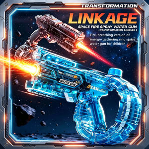 Energy-gathering ring electric water gun mechanical linkage deformation cool light fully automatic burst water gun toy