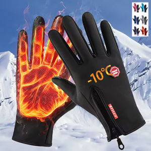 Winter Ski Gloves Men Bike Cycling Gloves Windproof Cold Proof Full Finger Outdoor Waterproof Bicycle Motorcycle Riding Mitten