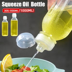 1000ml/500ml/300ml Kitchen Squeeze Oil Bottle Dispenser Oil Spray Bottle Condiment Cooking Baking Ketchup Mustard Vinegar Olive Oil