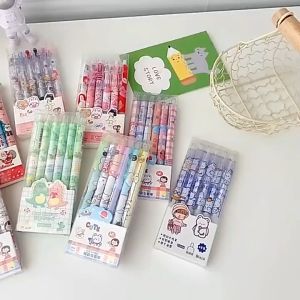 Harga Grosir - Pulpen Gel Mekanik Lucu Karakter / Set Pulpen Gel 6 Pcs / Ballpoint Mekanik Pulpen