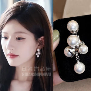 Elegant Long Pearl Earrings Womens Fashion Jewelry Stylish Versatile Copper Material Dazzling Chic Accessory