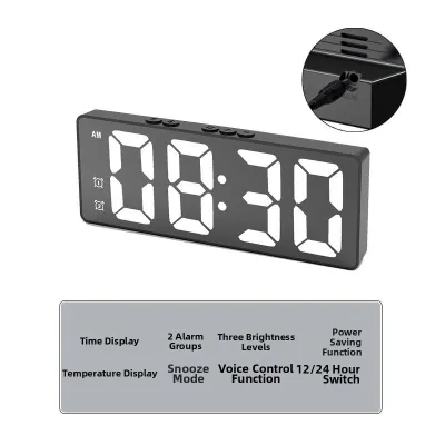 QIANZUO | Minimalist LED Creative Student Digital Clock with Alarm and Night Light