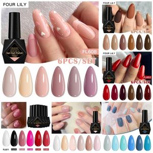 Bộ 6 Sơn Gel Móng Tay UV LED Tẩy Được Bền Lâu Bộ Dụng Cụ Làm Móng Nghệ Thuật Tự Làm Chất Liệu Nhựa Thân Thiện Với Môi Trường Sơn Móng Tay Vernis Dùng Cho Salon Hoặc Tại Nhà