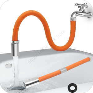 1Pcs Faucet Extension Extender Bathroom Adjust Free Bending Splashproof Universal 360° Extension Tube Adapter for Kitchen Sink