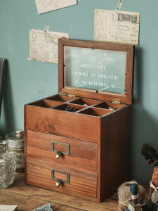 BEIOUGENAN | Hộp Lưu Trữ Trang Sức Gỗ Phong Cách Retro