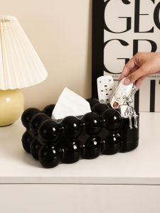 Elegant European Style Integrated Tissue Box Remote Control Storage Holder for Living Room Coffee Table High Aesthetic Value