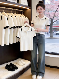 Shalldoer | Elegant POLO Neck Knitted Sweater Female 2026 Summer Casual Stylish