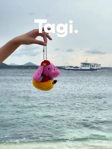 Tagi. Thai Thai Elly Pink Elephant Pendant Bag Accessories พวงกุญแจ ตุ๊กตาผ้าขน