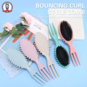 Lược uốn xoăn nảy kiểu tóc tại nhà tóc mượt mát xa Lược túi khí Lược đệm hơi họa tiết đinh ba