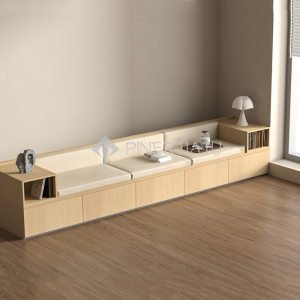 New Chinese Style Simple Luxury Living Room Solid Wood Bay Window Tatami Leisure Area Banquet Sofa Library Bench