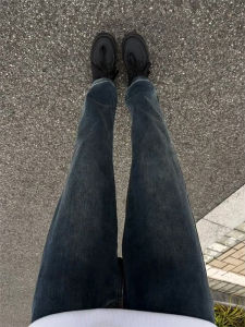 Men Retro Vibe Straight Flared Denim Pants