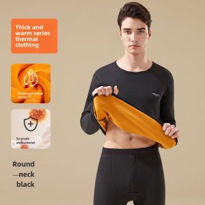 Warm Underwear Set for Men Thickened Fleece Cotton Wool Sweater Long Pants Thermal Base Layer Clothing Winter Essential Gear