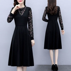 New Middle-Aged Ladieswear Spring and Autumn Fashionable Dress Large Size Womens Clothing Noble Lady Elegant Slimming Belly-Covering Bottoming Skirt