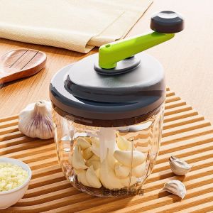 Manual Kitchen Vegetable Cutter Multifunctional Meat Grinder Garlic Paste Maker Home Use Cooking Tool Efficient Food Processor