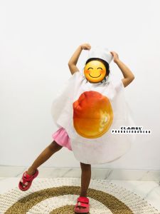 Kostum Telur Ceplok Fried Egg Anak Paud SD TK Karnaval / Cosplay Halloween Telur Rebus/Kostum Telur