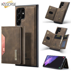 KISSCASE Retro Flip Leather Case For Samsung S23Ultra S23Plus S23+ S23 S20 Plus S21 FE Note20 Ultra Detachable Card Slot Flip Holder Stand Wallet Leather Magnetic Phone Case For Galaxy A52 A72 Back Cover