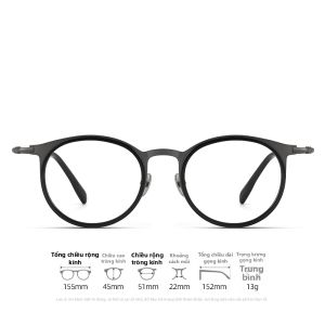 YUANMU | Kính Cận Nhẹ Chống Ánh Sáng Xanh Đổi Màu 155mm