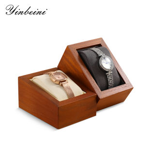 Yinbeini Watch Display Stand Wooden Wristwatch Storage Organizer With Pillow Watch Organizer Watch Wrapping Case SM026