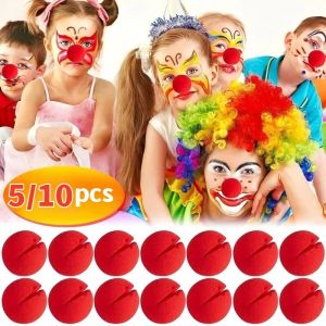 10Pcs Red Clown Nose Foam Sponge Circus Magic Props Christmas Halloween Cosplay Ball DIY Decorations