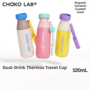 CHAKOLAB | Portable Ceramic Lined Thermos Straw Cup
