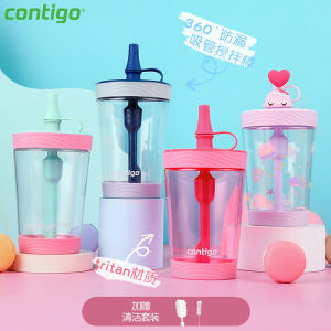 Contigo Tritan Straw Cup for Adults And Children High Aesthetic Value Student Water Cup Colorful Sport Style Water Bottle