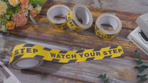 🇸🇬 [READY STOCK] Watch Your Step Caution Warning Tape Anti-Slip Abrasive Safety Floor Sticker High Grip Hazard Sign Adhesive Tape For Mall Factory Staircase
