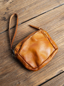 Handmade Retro Vintage เสื้อท่อนบน ชั้น Cowhide ของแท้ หนัง กระเป๋าใส่เหรียญขนาดเล็กผู้ชาย < Ne2> กระเป๋ากุญแจรถสําหรับเยาวชน