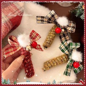 New Year Plush Butterfly Knot Phone Line Autumn Winter Sweet Bubble Braid Hair Ties Womens Tail Bun Rope Hair Bands