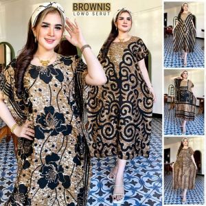 Daster Kelelawar Jumbo Serut Daster Lowo Jumbo Caramel Brownis Bahan Rayon
