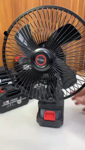 【2025 NEW】8 Inch Cordless Rechargeable Fan - High Power Portable Desktop Fan 48H Cooling for Outdoor Camping/Tools/Home Strong Wind Metal Blades⚡
