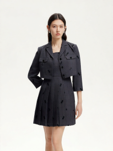 Vero Moda | Autumn New Mall Same Style True Two Pieces School Style Pleated Popular Dress