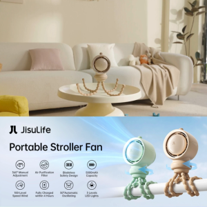 ประกันศูนย์ไทย JisuLife Life2 พัดลมเด็กติดรถเข็น Stroller Fan 4000mAh พัดลมเด็ก มีไฟ led พัดลมมีไส้กรอง พัดลมกรองฝุ่น กรองอากาศ HEPA พัดลมเด็ก พัดลมหมา พัดลมสัตว์เลี้ยง