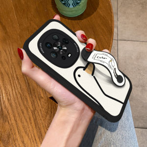 Honor Magic7 Phone Case with Wrist Strap Soft Silicone Full Lens Coverage Elegant Leather Design Anti-Fall for Women New Model