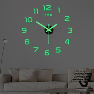 2023 Modern Design Large Wall Clock 3D DIY Quartz Clocks Fashion Watches Acrylic Mirror Stickers Living Room Home Decor Horloge
