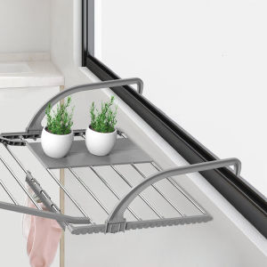 Outdoor Extendable Balcony Clothes Rack Balcony Stainless Steel Storage Rack outside Window Shoe Rack Radiator Clothes Rack