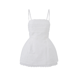 Cotton Texture One-Shoulder Camisole and Skirt Set