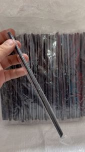 Sedotan Steril Hitam | Sedotan Steril Runcing | Sedotan Lancip 6mm x 20cm isi 250 Pcs