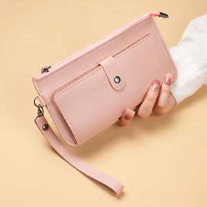 Factory direct new bag womens long multi-functional zipper multi-card clutch buckle zipper student wallet.