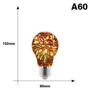 Parkson | 3D LED Edison Bóng Đèn E27 6W Vintage Ngôi Sao Đèn 110V 220V Đêm Ngày Lễ Trang Trí Chiếu Sáng Quả Cầu Ampoule Cho Phòng Khách