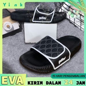 Sandal Pria Karet Empuk Tebal EVA Terbaru Casual Sendal Pria Kekinian Fashion Ringan Cowok Anti Slip