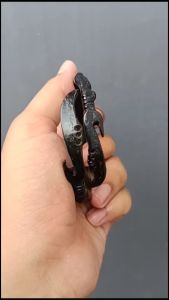 Gelang Pria Akar Bahar Ukir Kujang Dobel Natural Lentur