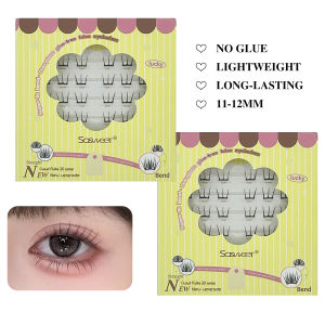 36Clusters Invisible No-Glue Eyelash Clusters Ultra Thin Feather Lashes Zero Weight False Eyelashes with Liquid Bond for Girls