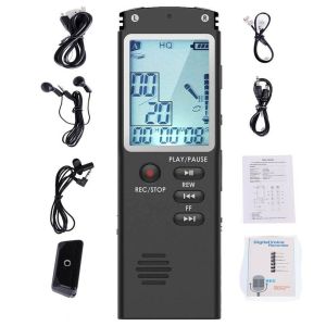 8GB/16GB/32GB/64G T60 Voice Recorder 1536 Kbps 96 Hours USB Dictaphone Digital Audio Voice Recorder with Screen WAV MP3 Player