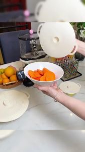 veevio ฝาซิลิโคนถนอมอาหาร 1ชุด มี 3 ชิ้น ฝาครอบอาหาร คงความสดใหม่ ชุดฝาครอบภาชน silicone lid