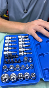 Professional 34PCS Torx Bit Socket & E-Torx Star Socket Set 1/4" 3/8" 1/2" Drive Male Female E-torx Bits Handheld Tool with Case