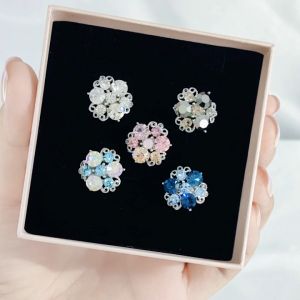 SO SEOUL Glimmering Triple Austrian Crystal Mini Baby Brooch Keronsang Hijab Pin